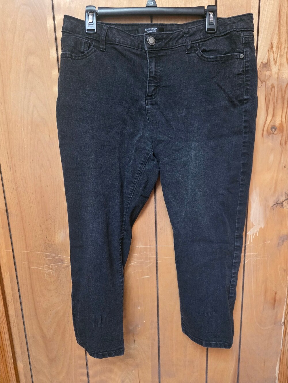 Simply Vera Vera Wang Black Capri Denim Jeans- Size 14P
